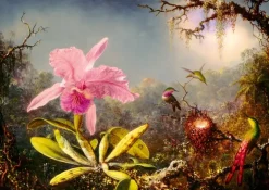 Bluebird Puzzle: Martin Johnson Heade - Cattleya Orchid and Three Hummingbirds, 1871 (1000)