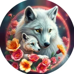 Bluebird Puzzle: Round - Les Loups Blancs (501)
