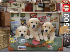 Educa: Puppies in the Luggage (500)
