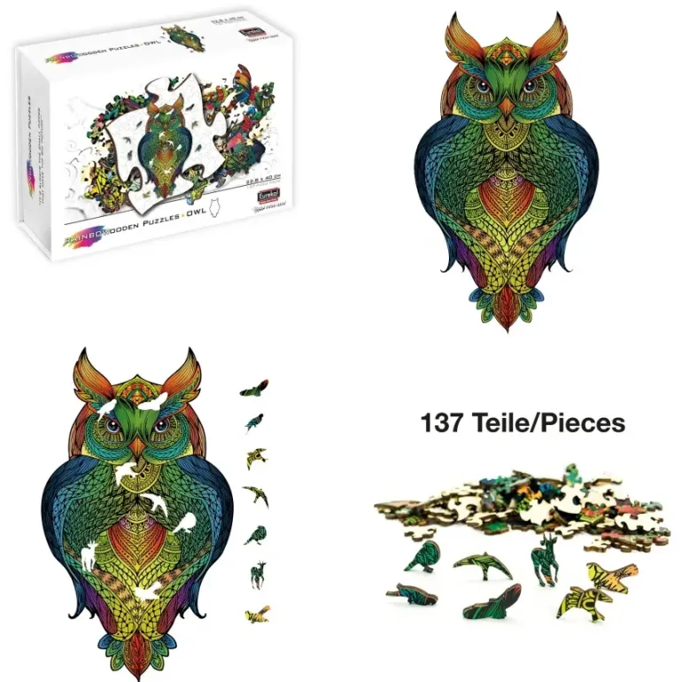 Eureka: Rainbow Wooden Puzzles, Owl (137)