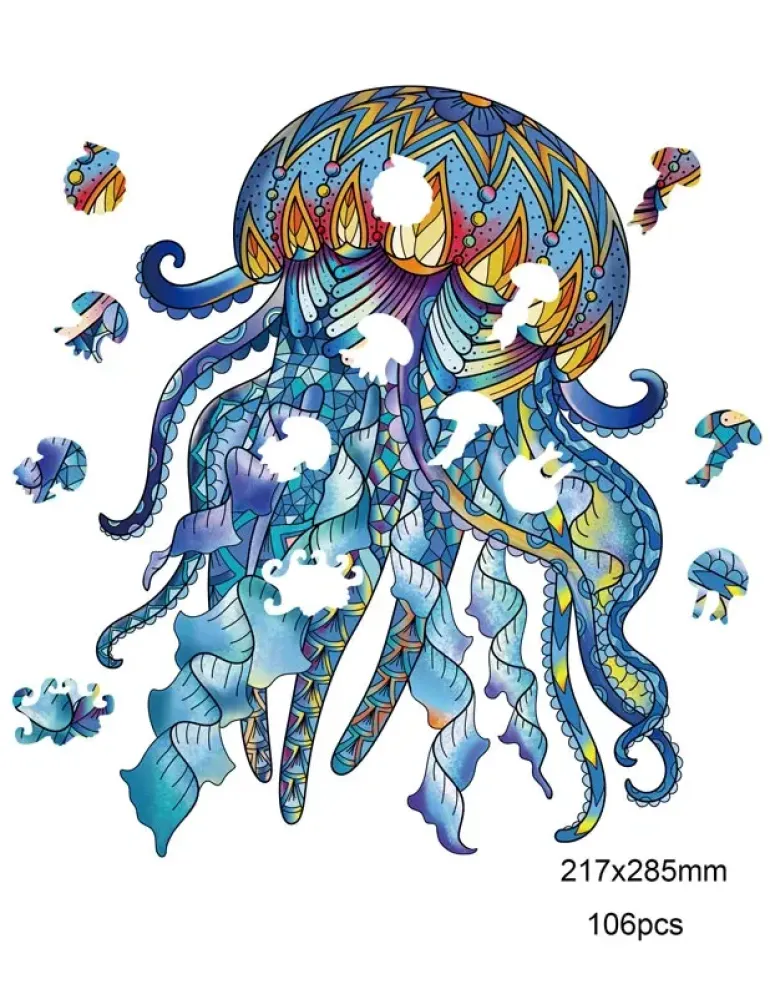 Eureka: Rainbow Wooden Puzzles, Jellyfish (106)