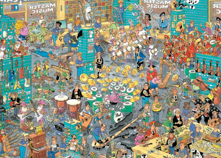 Jan Van Haasteren: 2 x 1000 (The Music Shop, Holiday Jitters)