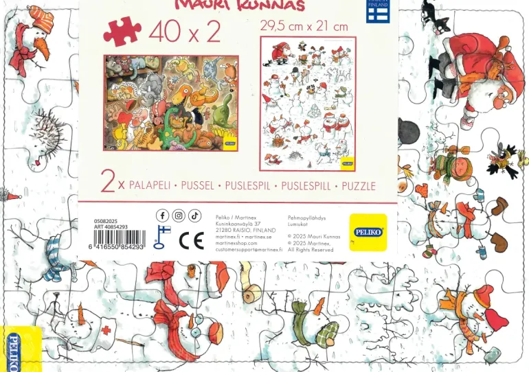 Peliko: Rampussel - Mauri Kunnas, Tomteskoj med Snögubbar & Dinosaurier (2 x 40)