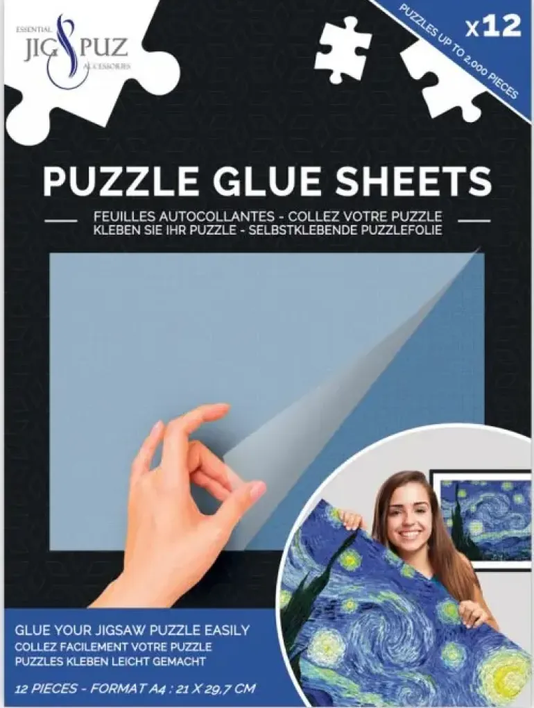 Puzzle Glue Sheets - Limark (12 st A4 för 2000 bitar) - Jig&Puz