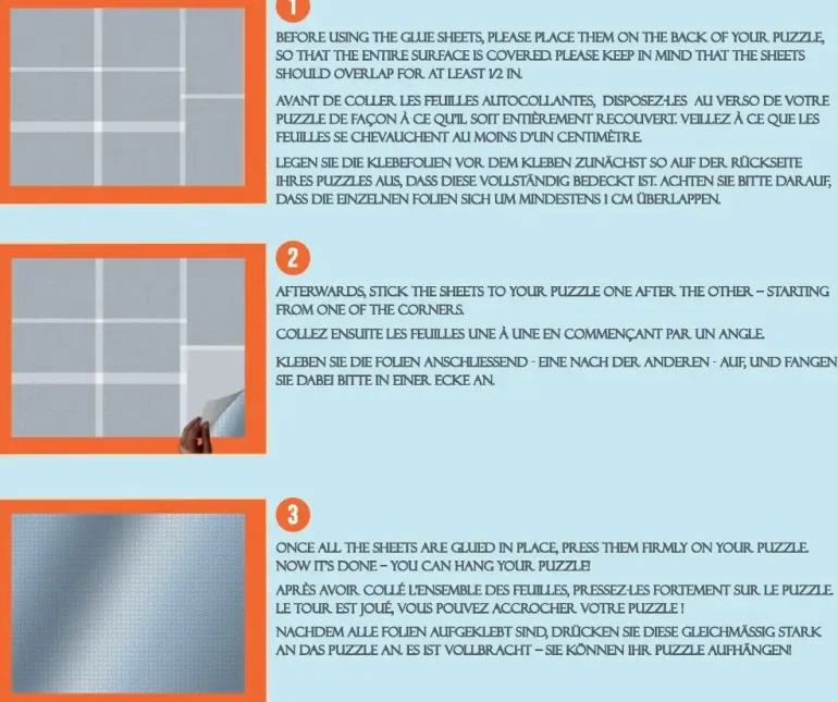 Puzzle Glue Sheets - Limark (12 st A4 för 2000 bitar) - Jig&Puz