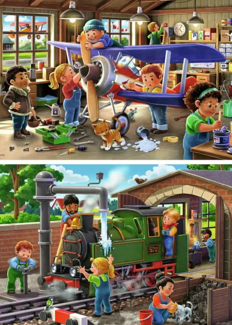 Ravensburger: Airplane and Train Repairs (2 x 24)