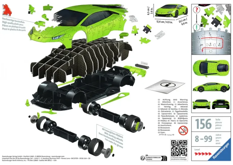 Ravensburger: 3D - Lamborghini Huracan EVO, Green (156)