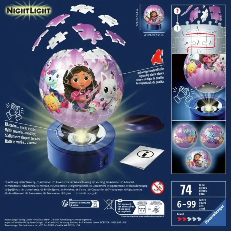 Ravensburger: Puzzle Ball - Gabby's Doll House Night Light (74)