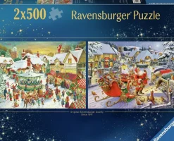 Ravensburger: The Christmas Market & Santa's Christmas Supper (2 x 500)
