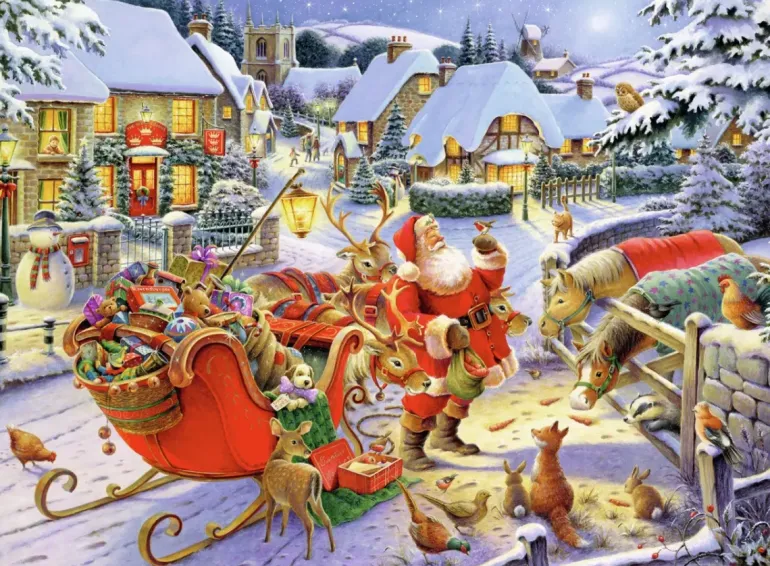 Ravensburger: The Christmas Market & Santa's Christmas Supper (2 x 500)