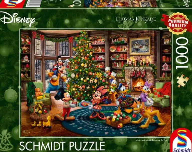 Schmidt: Thomas Kinkade Studios - Disney, Mickey and Minnie - Trimming the Tree (1000)