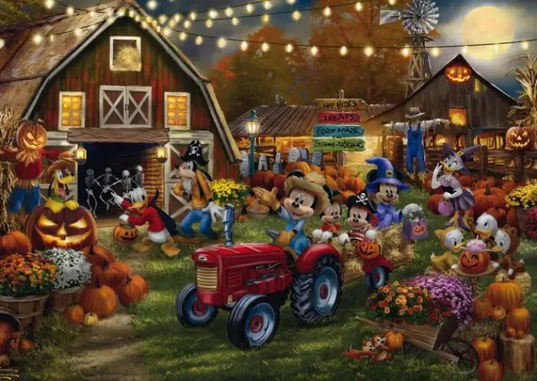 Schmidt: Thomas Kinkade Studios - Disney, Mickey and Minnie - Pumpkin Festival (1000)