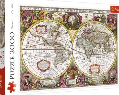 Trefl: A New Land and Water Map of the Entire Earth, 1630 - Henricus Hondius (2000)